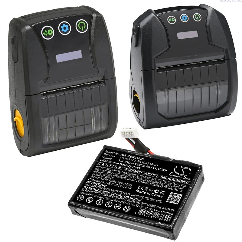 7.4V 1500mAh แบตเตอรี่เครื่องพิมพ์แบบพกพา P1105740 พีพี1105740-01 สําหรับม้าลาย ZQ200 ZQ210 ZQ220 ZQ