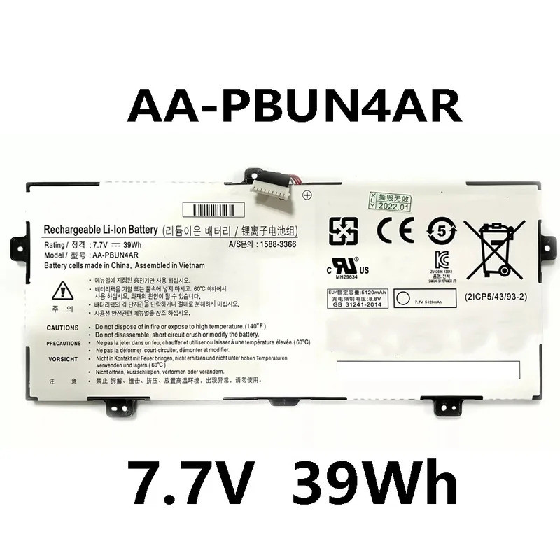 AA-PBUN4AR 7.7V 39Wh แบตเตอรี่แล็ปท็อปสําหรับ Samsung โน้ตบุ๊ค 9 NP940X3L 900X5L NP900X5L 940X3L-K02