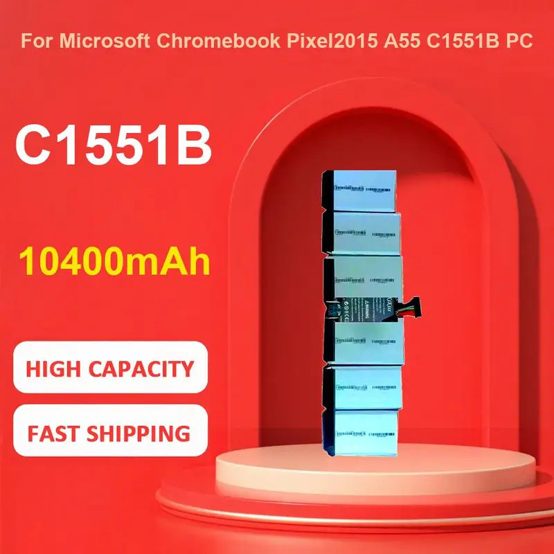 แบตเตอรี่ KiKiss สําหรับ Microsoft Surface Chromebook Pixel 2015 A55 C1551B PC,C1551B,10400mAh