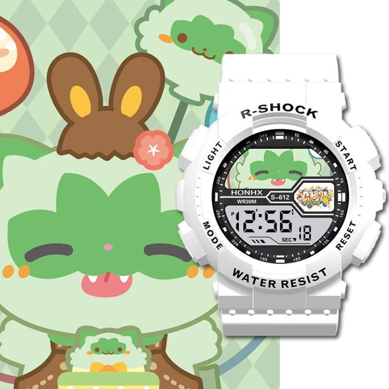 [นาฬิกา] Pokémon Student Watch Junior High School Children Electronic Watch Alarm Clock Chronograph 