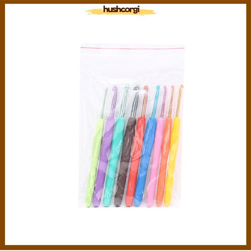 [hushcorgi] 1 ชุด 9 ขนาดพลาสติกอ่อนจับบ้านอลูมิเนียม DIY ถักตะขอเข็มถัก 2.5-6 มม.DIY มือถือเครื่องมือถักสต็อกใหม่