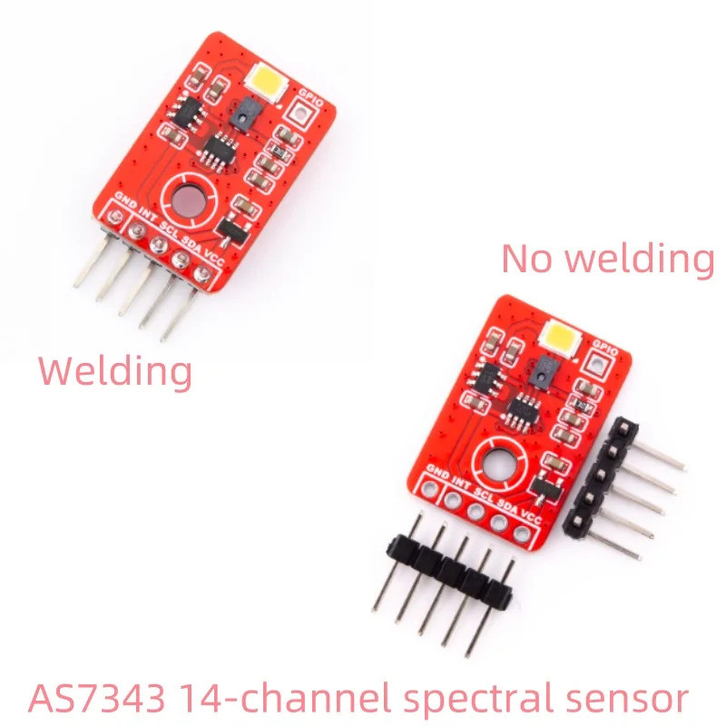 DC3.3-5V AS7343 เซ็นเซอร์สเปกตรัม 14 ช่อง, AS7341 เซ็นเซอร์หลายสเปกตรัม 11 ช่อง, โมดูลเซ็นเซอร์หลายส