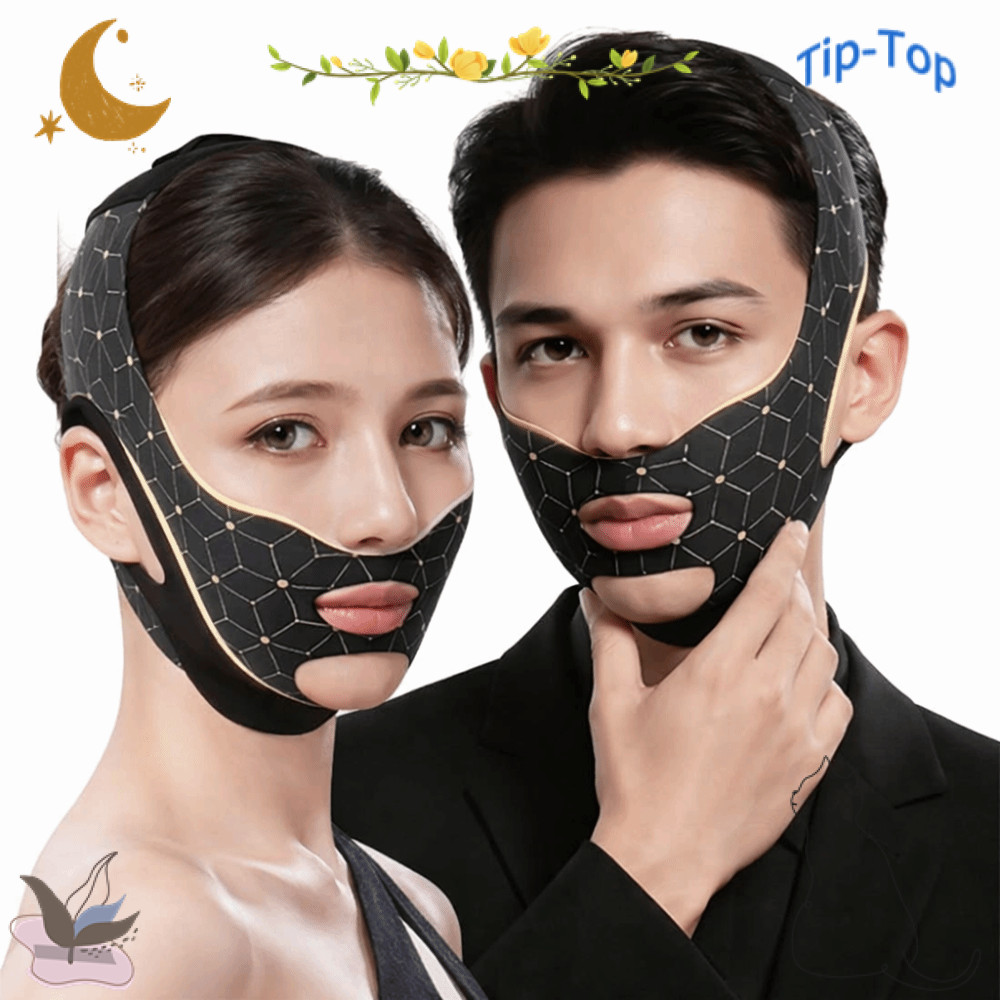 TIP-TOP Face Toning เข็มขัด, Anti-slip ปรับ Face Lifting เทป, ทนทานนํากลับมาใช้ใหม่ Chinology Jawlin