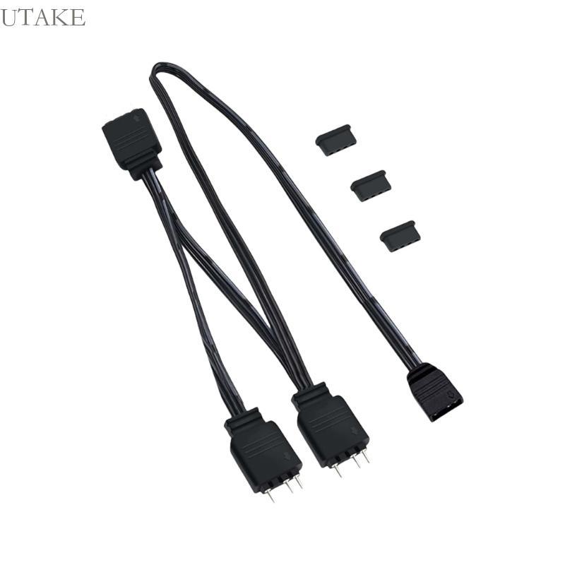 Utake ยืดหยุ่น ARGB Splitter สายไฟ ARGB Splitter สาย 5V 3Pin ARGB 1 หญิง