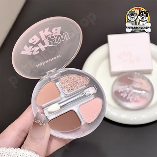 Kakashow 4 สี พาเลตตา ไฮไลต์+เฉดดิ้ง จบในตลับเดียว เขียนง่าย กันน้ํากันเหงื่อ ติดทนนาน
