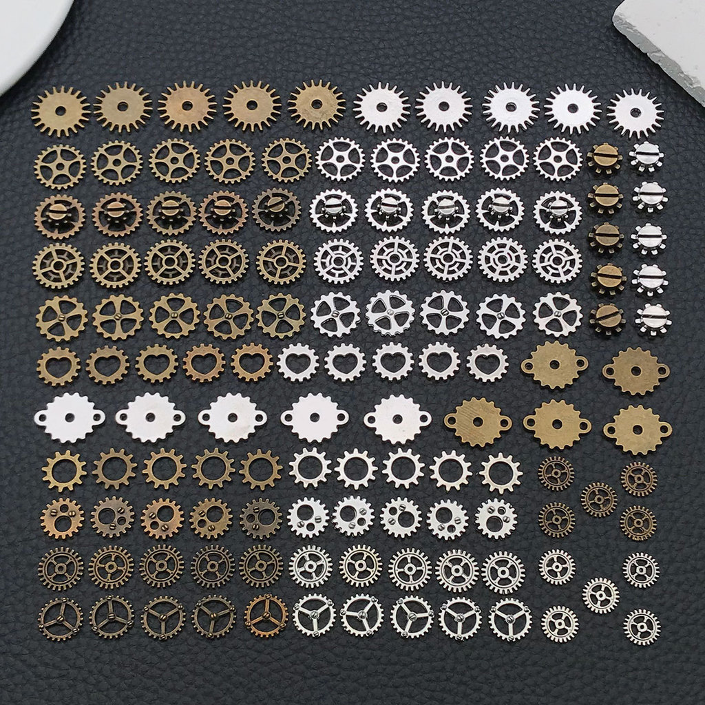 130PCS ผสม Mini ขนาดผสมโลหะผสม Steampunk Cogs & Gears อุปกรณ์เสริม Chams สําหรับ DIY สร้อยข้อมือสร้อ