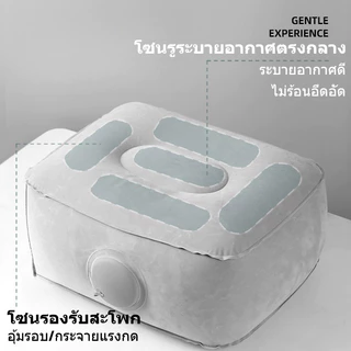 ที่นั่งบูสเตอร์เป่าลม แบบกดเพื่อพอง เบาะวางเท้าแบบเป่าลม แบบพับได้ กันน้ำ พกพาสะดวก เดินป่า คอนเสิร์ต กิจกรรมกลางแจ้ง