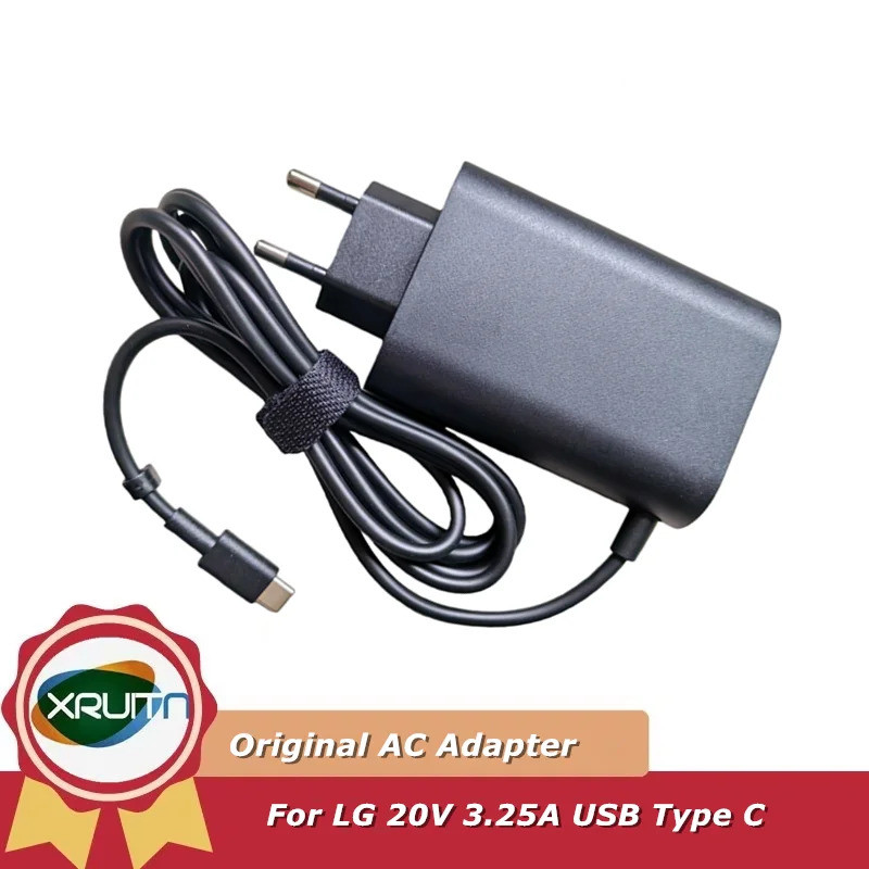 ของแท้ 65W 20V 3.25A TYPE-C แล็ปท็อป AC DC Adapter Charger สําหรับ LG กรัม HU10967-20029 R-R-HR3-ADT
