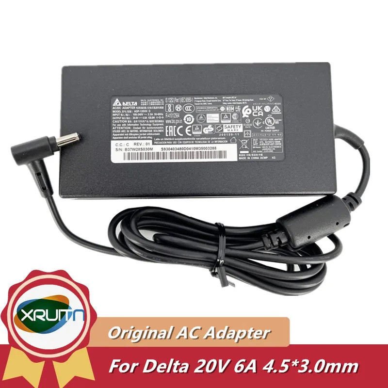 ของแท้ Delta ADP-120VH D 20V 6A 120W AC Adapter Charger สําหรับ MSI GF63 บาง 11SC-430CA แล็ปท็อปสําห