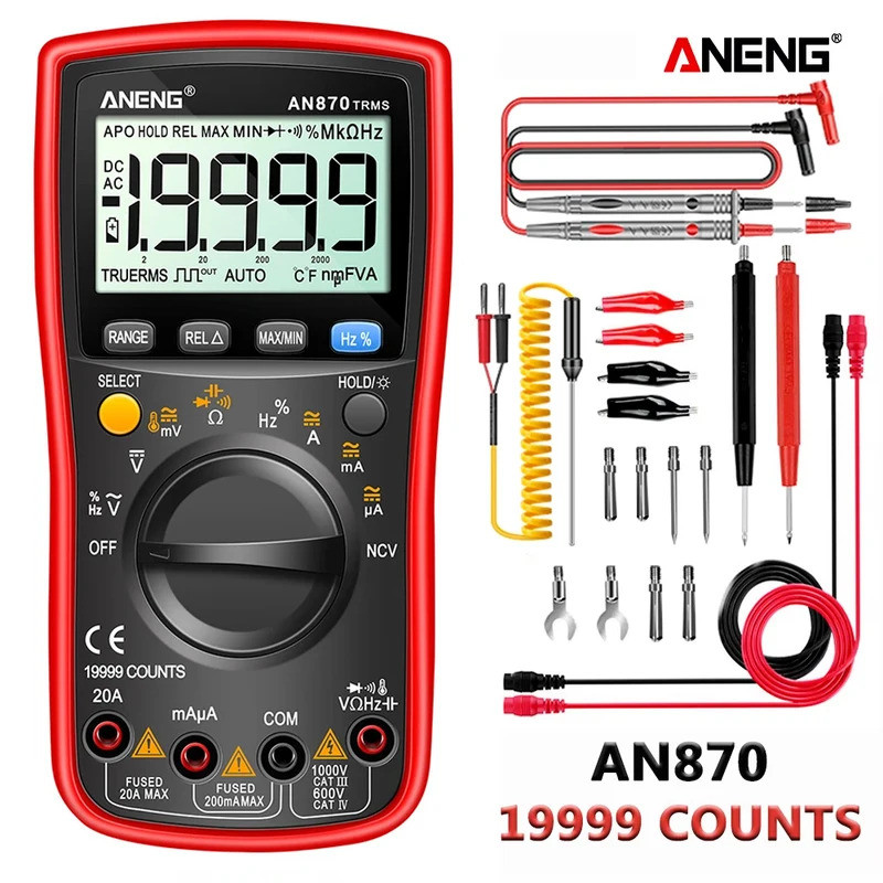 19999 นับมัลติมิเตอร์แบบดิจิตอล True Rms มัลติมิเตอร์ AC/DC Current Meter Voltimetro Profesional เคร