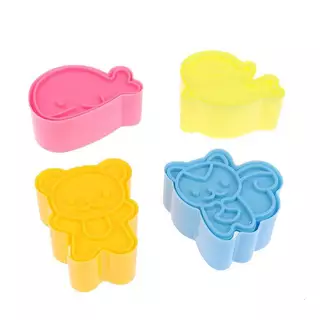 BDGF 4 ชิ้น/เซ็ตน่ารัก Samll Dolphin Samll Seal กระรอกหมีแซนวิชคุกกี้แม่พิมพ์เครื่องตัดคุกกี้เค้กตกแต่ง Moulds เครื่องมือมินิแซนวิช Die Rice Ball แม่พิมพ์ครัวเครื่องมือ TH