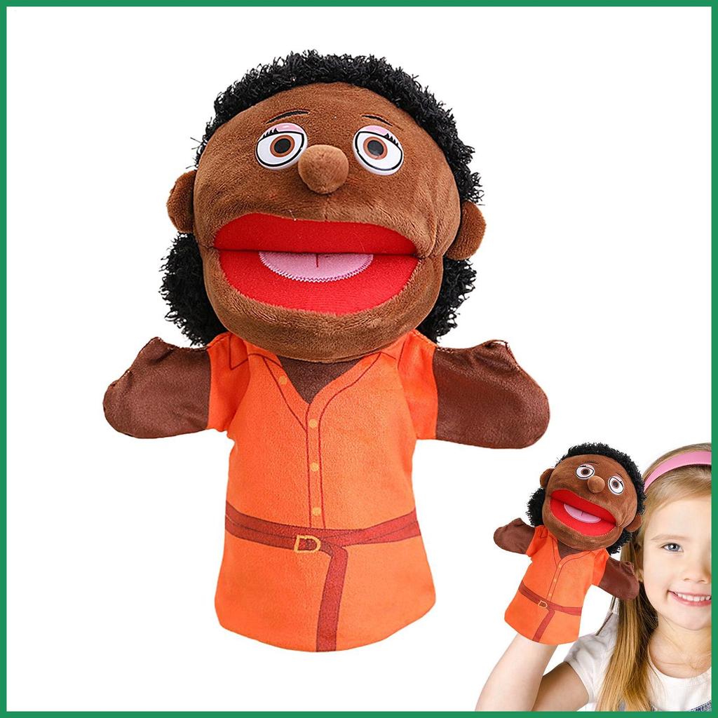 ครอบครัวหุ่นมือเล่าเรื่อง Plush Puppet Interactive Theater แสดงหุ่นบทบาทเล่นของเล่นหุ่นเคลื่อนย้ายได