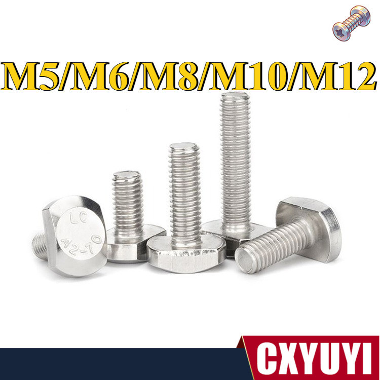 สกรูรู T สแตนเลส 304 M5/M6/M8/M10/M12 * L12-70 มม.พร้อมส่งCXYUYI-1