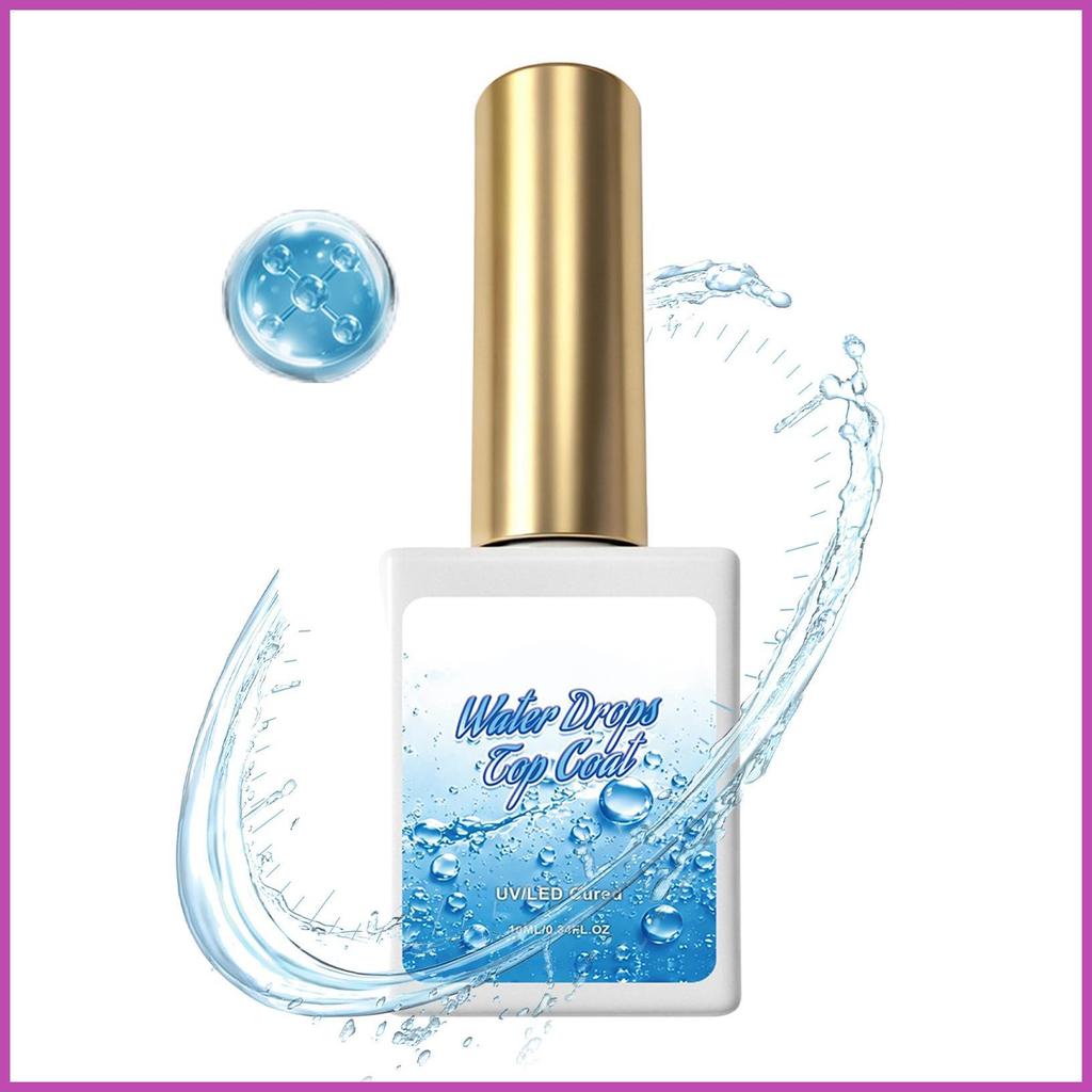 UV Gel Top Coat Soak Off No-Wipe Water Droplet UV DIY 10ml เจล Clear Top Coat สําหรับ Home Travel หอ