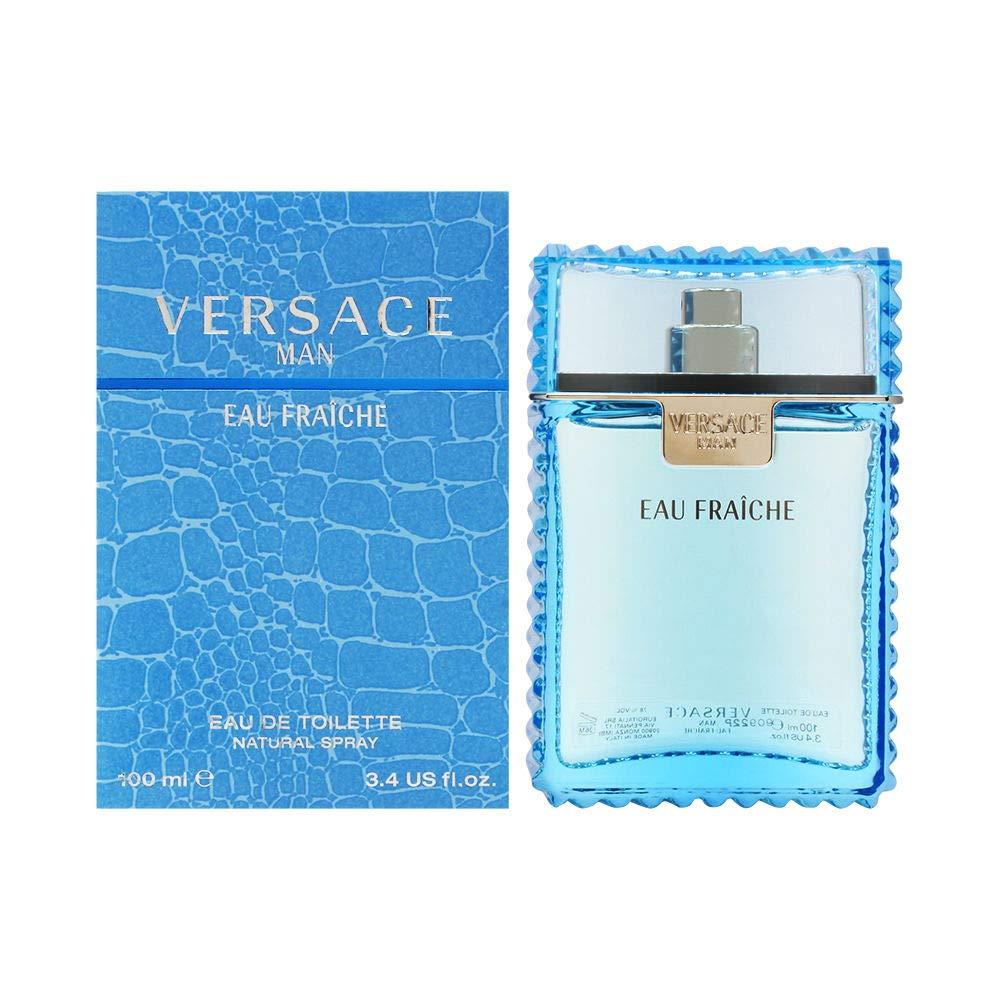 Versace Man Eau Fraiche by Versace for Men 3.4 ออนซ์ สเปรย์น้ําหอม Eau de Toilette QFA1