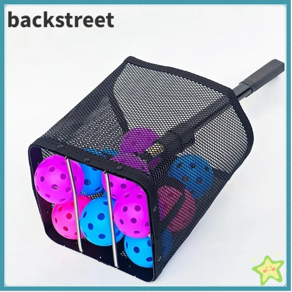 BACKSTAGEDV Pickleball Balls Picker Basket, ปรับความสูงได้ ทนทาน Pickleball Retriever, แบบพกพาขนาดใหญ่ความจุ Fit 24 ลูก Pickingball Pick Up Tool Pickingball Training