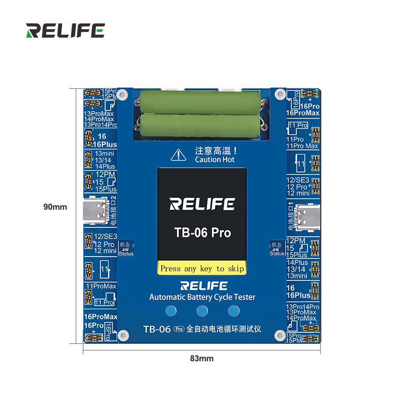 เครื่องทดสอบแบตเตอรี่ ซ่อมโทรศัพท์มือถือ RELIFE TB-06 Pro เครื่องซ่อมแบตi11-16PM แก้ปัญหาประสิทธิภาพ
