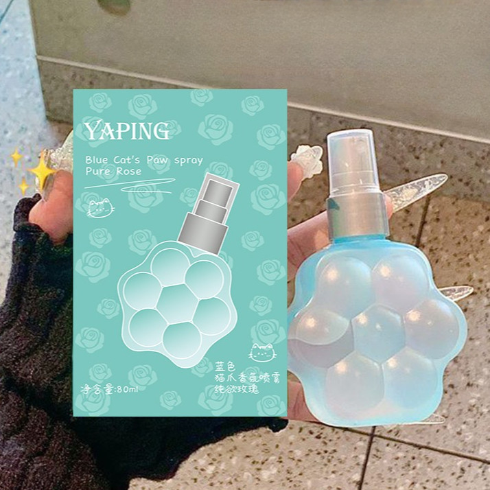 coco.baby:สเปรย์น้ำหอมกลิ่นดอกไม้ YAPING 90ml กลิ่นไม่ฉุน ใช้ได้หลายสถานการณ์ น้ำหอมรูปทรงอุ้งเท้าแมว-DS0866