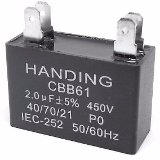 คาปาซิเตอร์พัดลม 2.0UF. Capacitor แค๊ปมอเตอร์ พัดลมตั้งโต๊ะ ขาเสียบ