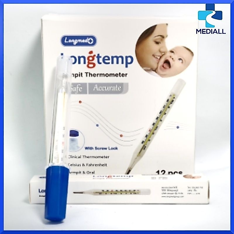 [1ชิ้น] ปรอทวัดไข้ Clinical Thermometer ทางปาก รักแร้ longtemp armpit longmed