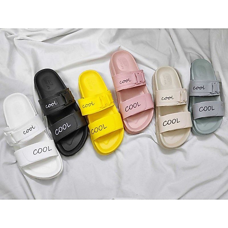 HM 55 รองเท้าแตะแฟชั่นผู้หญิง แบบสวม ฮิตสุด เบา สบายเท้า มี 6 สี L1