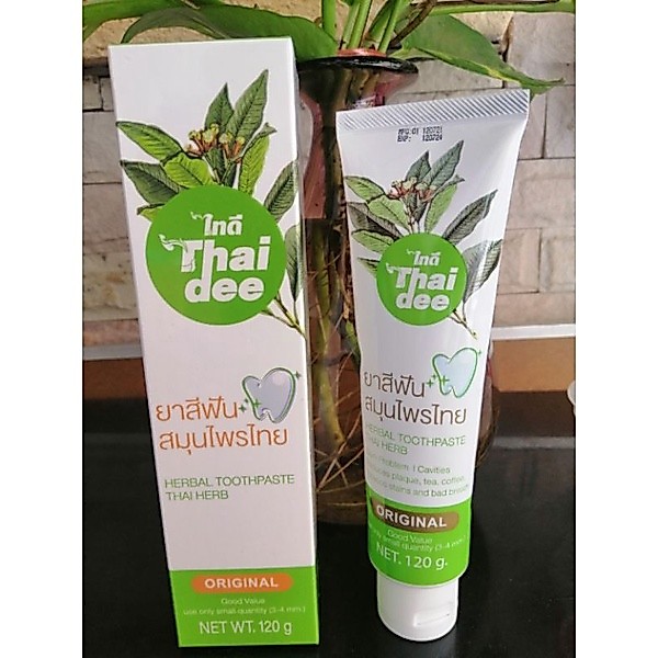 ยาสีฟันสมุนไพร​ไทดี​ 120​กรัม(ซื้อ 2 หลอดแถมฟรีขนาดทดลอง 10 กรัม 1 หลอด)