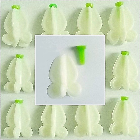 ดอกรัก+แกนสีเขียว  ดอกรักปลอม ดอกไม้พลาสติก การฝีมือ ...  Plastic White Flowers  Artificial Floral  Work