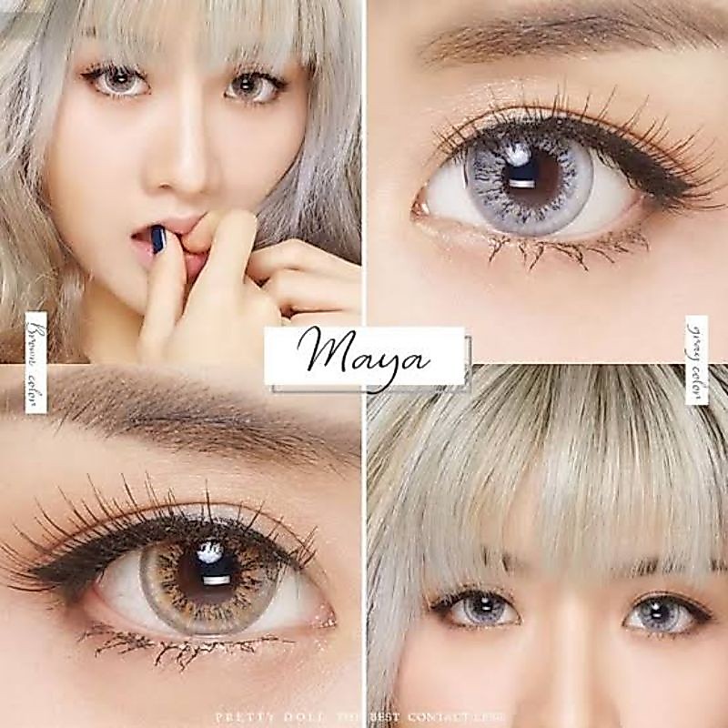 คอนแทคเลนส์ รุ่น Maya/Slim สีเทา/ตาล Gray/Brown มีค่าสายตา (0.00)-(-6.00)