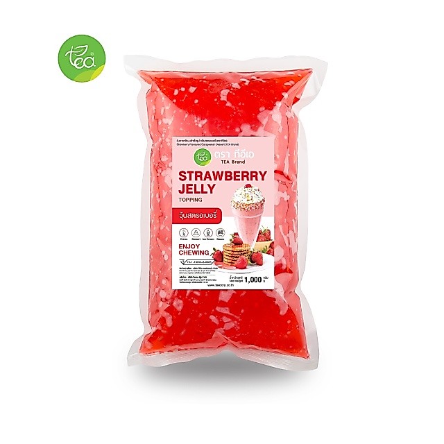 ทีอีเอ วุ้นสตรอว์เบอร์รี่ วุ้นสำเร็จรูป ท็อปปิ้ง เครื่องดื่ม Strawberry Jelly Topping 1,000 กรัม teacorp