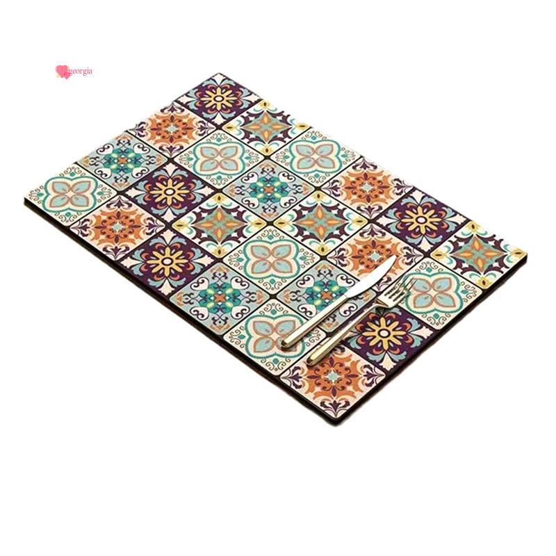 georg33Retro Quick-Drying Water-Durning Mat สําหรับเคาน์เตอร์ครัวบาร์