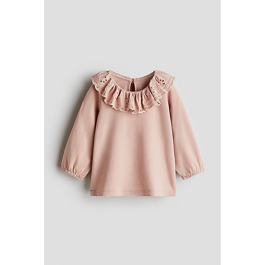 H&M(เอชแอนด์เอ็ม) เสื้อคอปกผ้าปักบโรเดอรี อ็องเกลส์ Infants Broderie anglaise-collared top 1305807_1