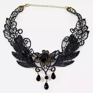 [Sep-t] ใหม่เซ็กซี่ Gothic Chokers คริสตัล Bla Lace Ne Choker Nelace Vintage Victorian ผู้หญิง Choer Steampunk เครื่องประดับ