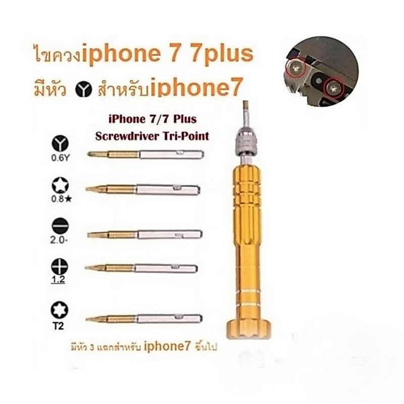ไขควง 3แฉก 5in1 สำหรับ  iphone7 ขึ้นไป SCREWDRIVER เครื่องมือช่าง 0.6Y Tri - Point เปลี่ยนแบต เปลี่ยนจอ ไขควงมือถือ
