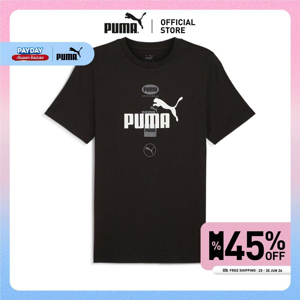 PUMA BASICS - PUMA POWER Graphic Tee Men สีดำ - 68173801