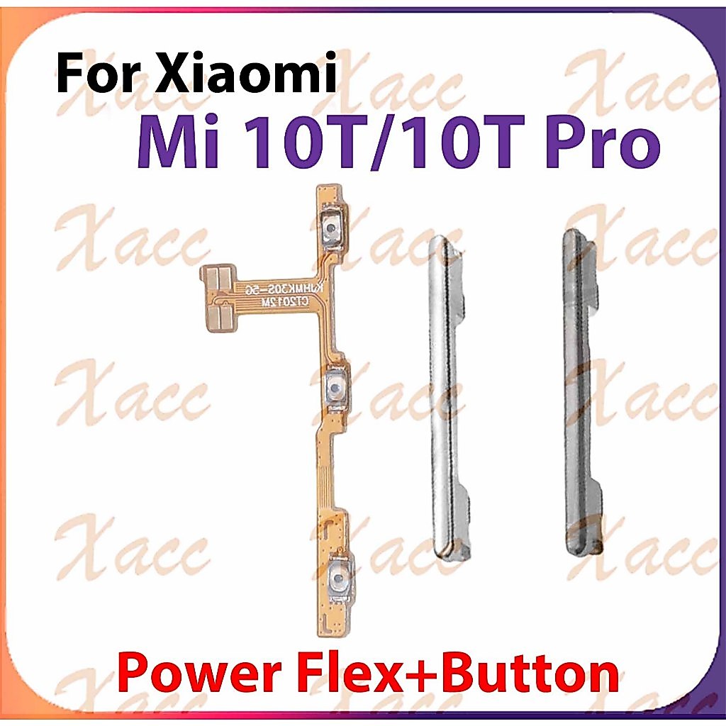 สําหรับ Xiaomi Mi 10T pro ปุ่มปรับระดับเสียงไฟริบบิ้น Flex Cable พร้อมอะไหล่ซ่อมเอาต์พุตกุญแจด้านข้าง