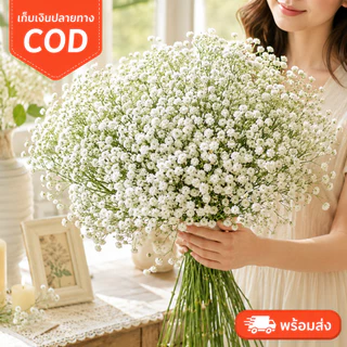 ดอกยิปโซประดิษฐ์ สีขาว 1 กิ่ง ดอกจิปโซปลอมเหมือนจริง ดอกไม้จัดแจกัน ตกแต่งบ้าน งานแต่งงาน DIY พร้อมส่ง COD