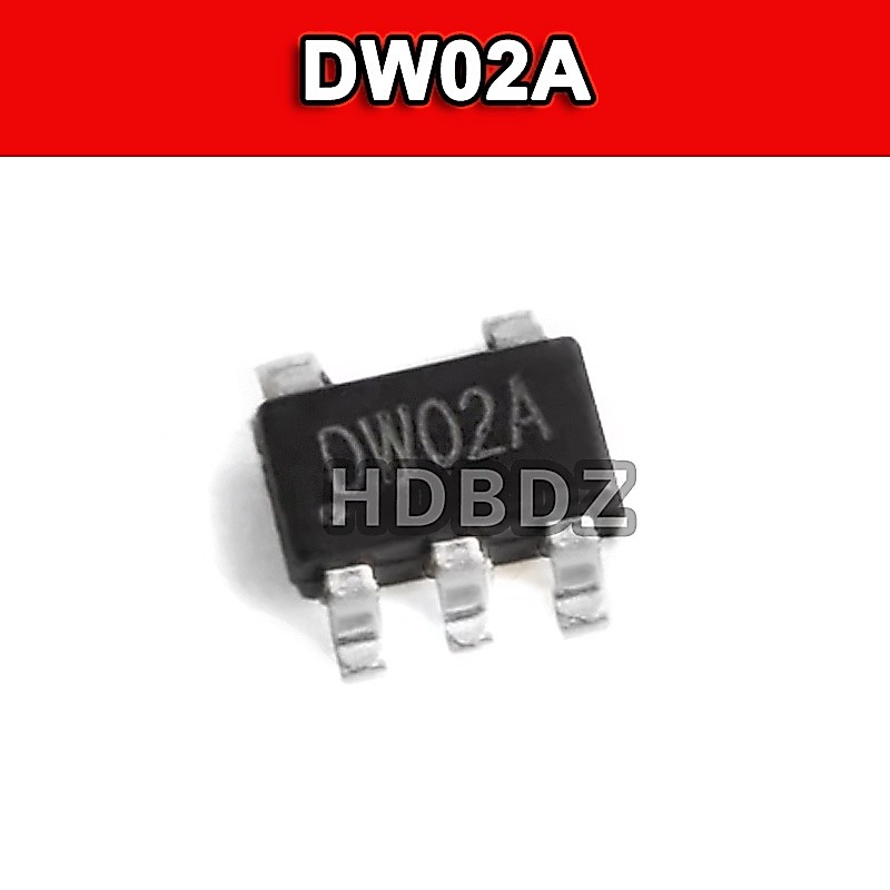 10~20pcs DW02A SOT23-5 DW02  แบตเตอรี่ลิเธียมชิปป้องกัน IC SMD