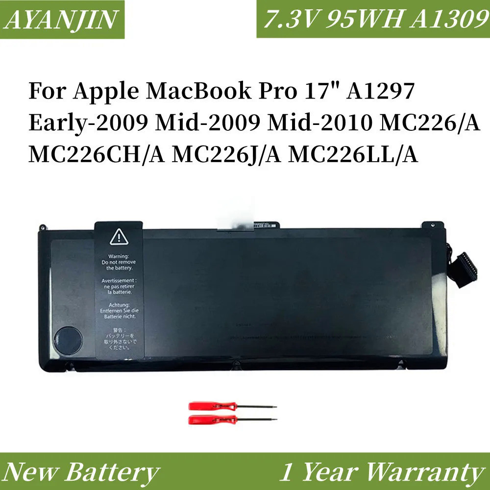 A1309 7.3V 95WH Battery for Apple MacBook Pro 17" A1297 Early-2009 Mid-2009 Mid-2010 MC226/A MC226CH
