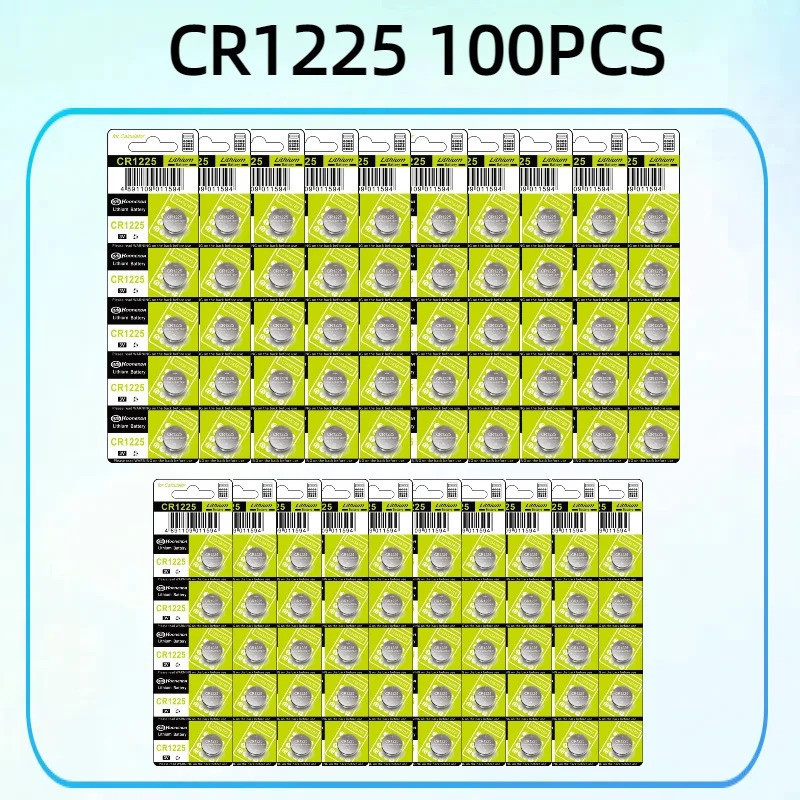 100pcs CR1225 Bulk 3v แบตเตอรี่ลิเธียมใช้งานร่วมกับ DL1225 BR1225 KL1225 L1225 ECR1225 KCR1225 สําหร