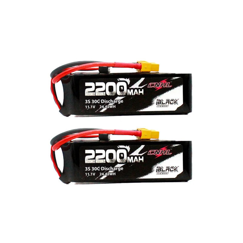 2 แพ็ค CNHL สีดํา Series 2200mAh 3S 11.1V 30C แบตเตอรี่ Lipo ปลั๊ก XT60 สําหรับ RC รถเครื่องบิน Lipo