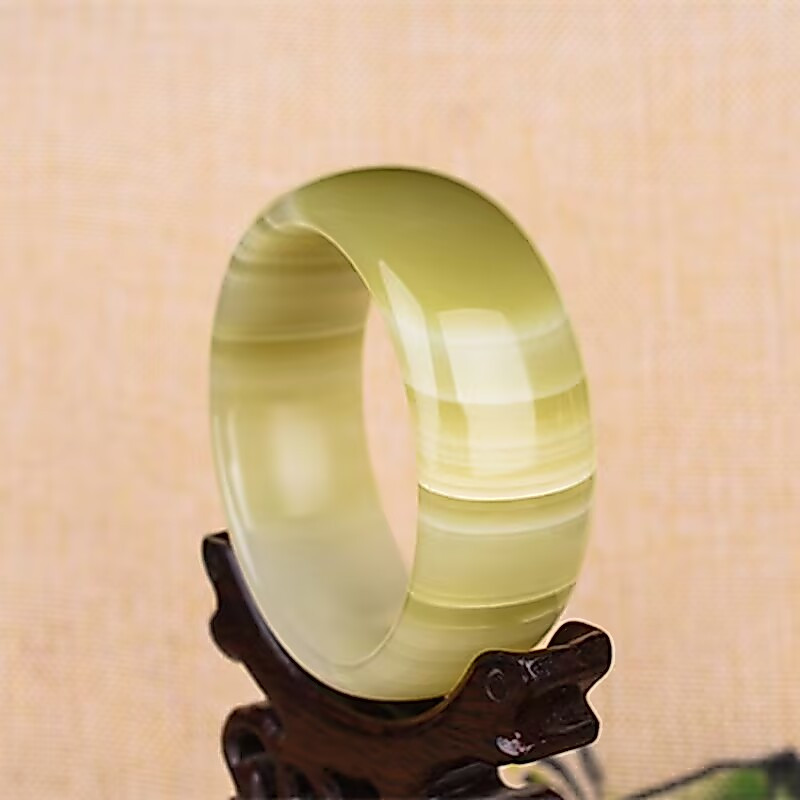 สร้อยข้อมือหยกจากอัฟกานิสถานสำหรับผู้หญิง ดีไซน์กว้างและหนา