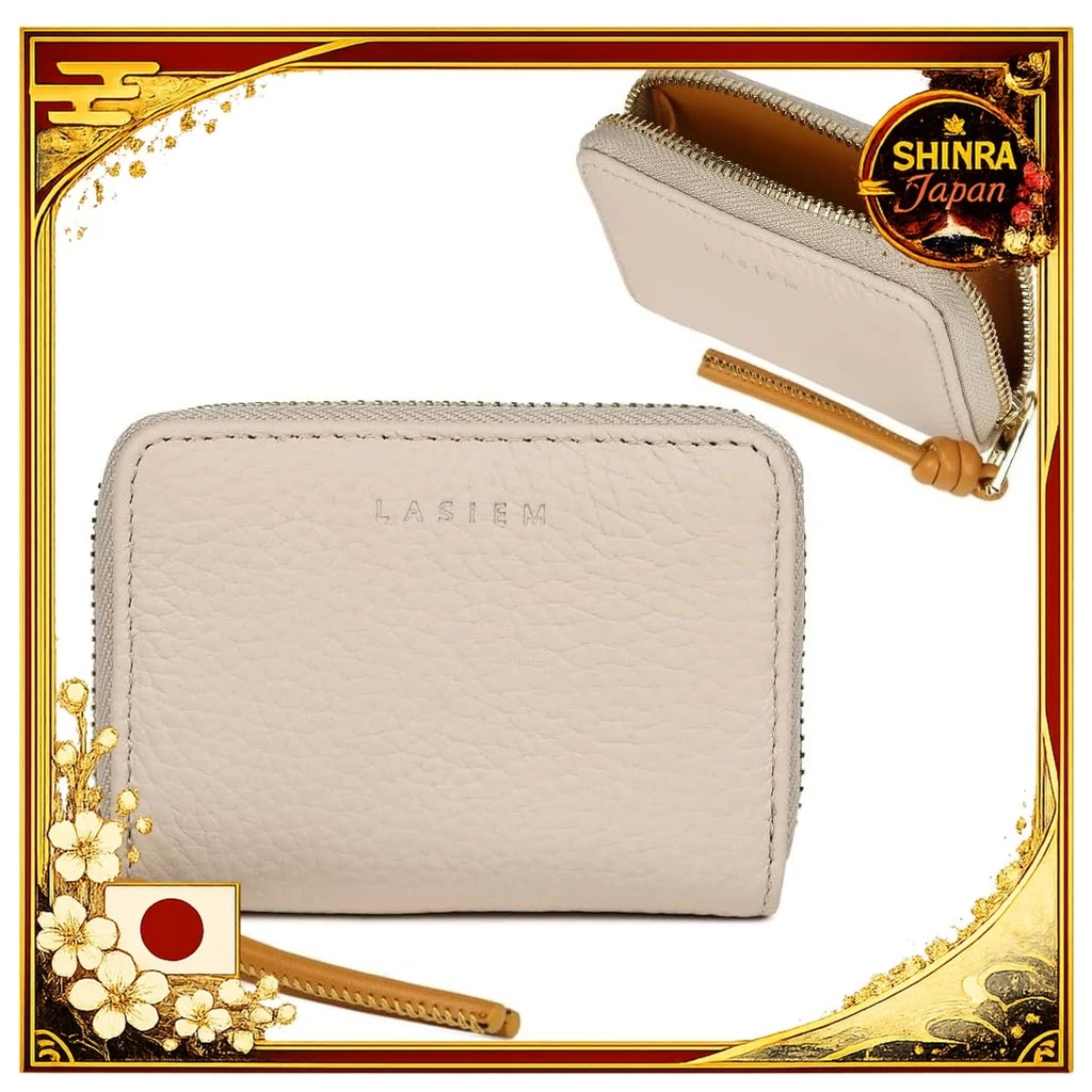 《Direct From Japan》 LASIEM Key case for keys and cards, smart key case for women, card holder included, driver's license holder, genuine leather, compatible with car smart keys, milky white x cinnamon From Japan to Thailand《SHINRA Japan》