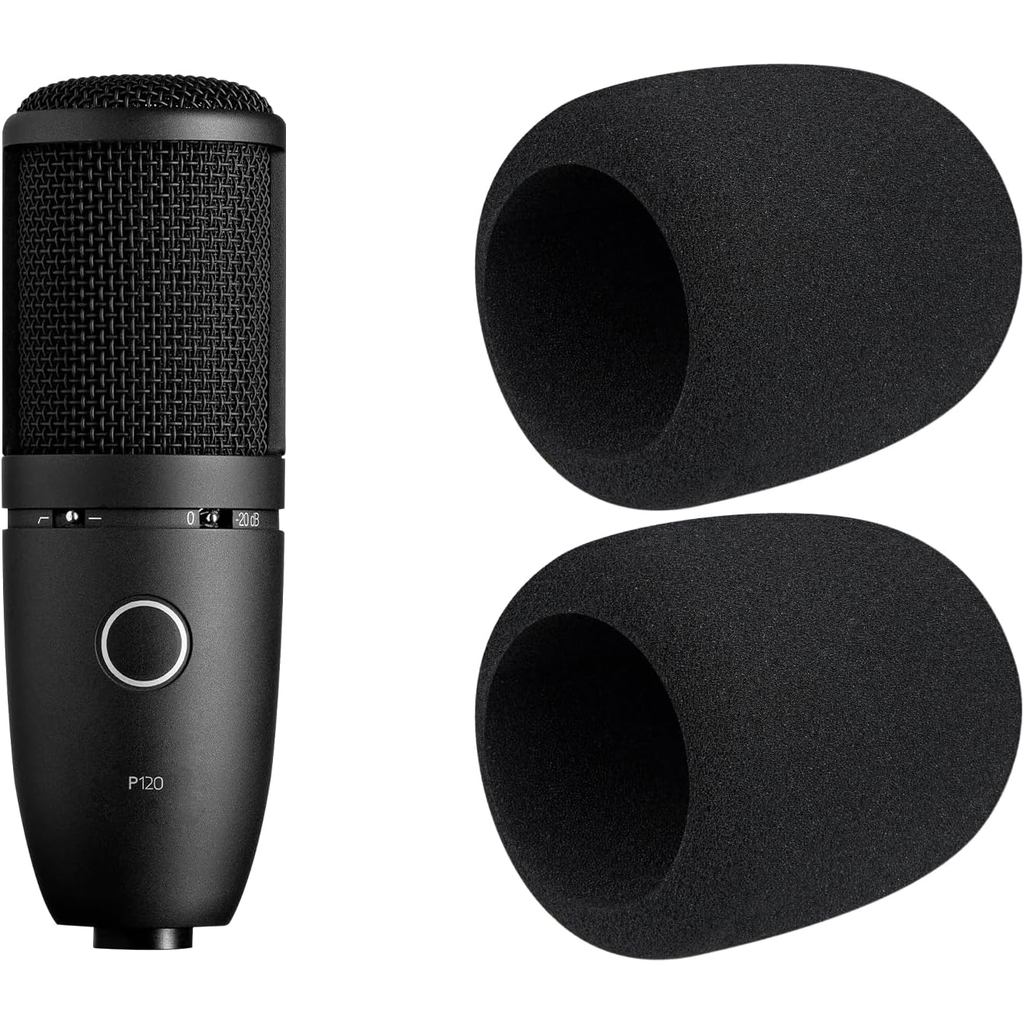Pop Filter สําหรับ AKG P120/P220/P420 คอนเดนเซอร์ไมโครโฟน, ป้องกันไมโครโฟนกระจกโฟม - สีดํา