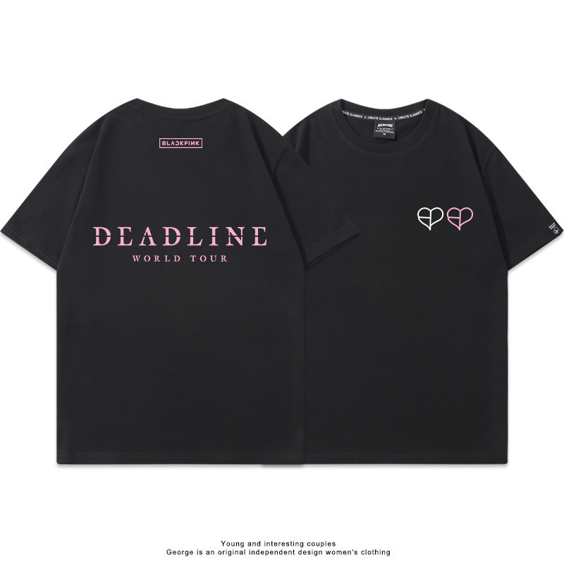 เสื้อยืดคอนเสิร์ต BLACKPINK DEADLINE World Tour สำหรับทุกเพศ ทำจากผ้าฝ้าย
