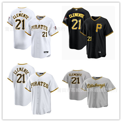 ส่งเร็ว!!Pittsburgh Pirates Pittsburgh Pirates Mens 21 Clemente Baseball Uniform Jersey