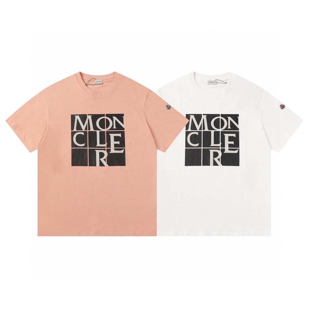 สไตล์ใหม่ mon Letter ผ้าฝ้ายแท้มองโกเลียแขนสั้นลําลองหลวม All-Match Top รอบคอ Street สวมใส่ผู้ชายผู้