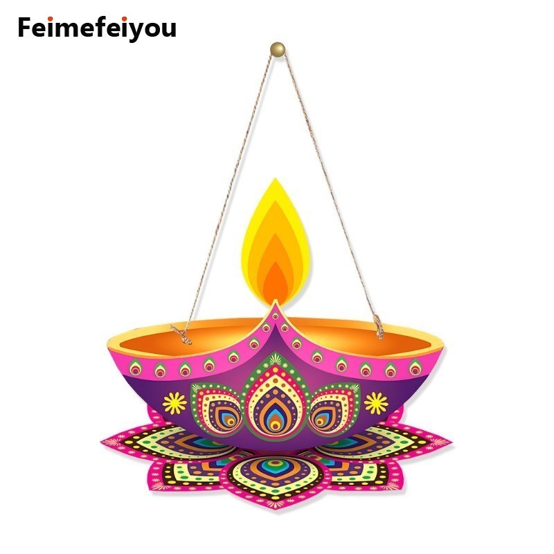 2025 Deepavali ตกแต่งรายการ Happy Diwali เทศกาลตกแต่งผนังตกแต่งรายการ Deepavali ประตูแขวนจี้สําหรับ 