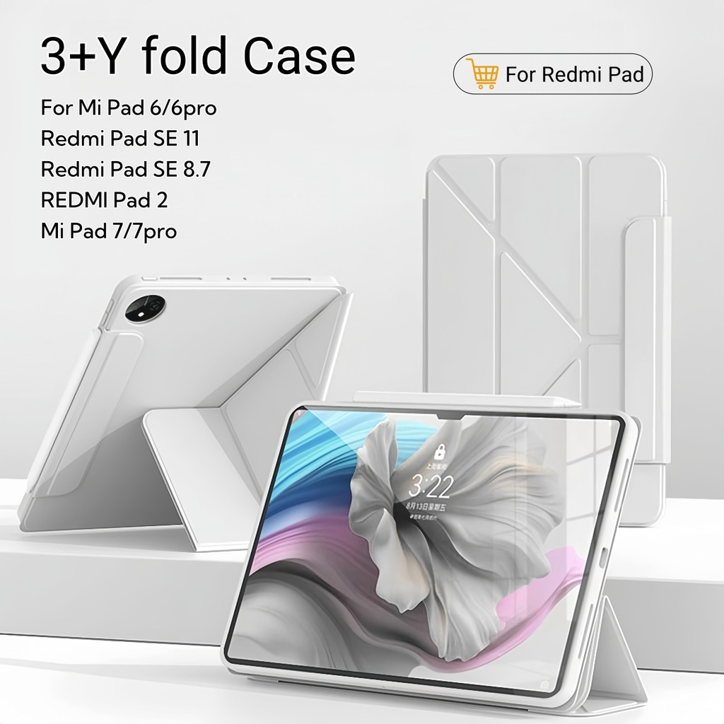 Y-shaped case Redmi Pad Pad 2 Redmi Pad SE 11นิ้ว/SE8.7 3พับ เคสxiaomi pad 7/7pro Mi pad 6/6pro