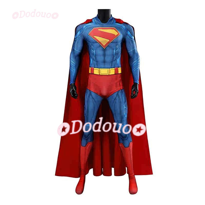 ตัวอย่าง.Cosplay Superman Jumpsuit พร้อมเสื้อคลุมสีแดง