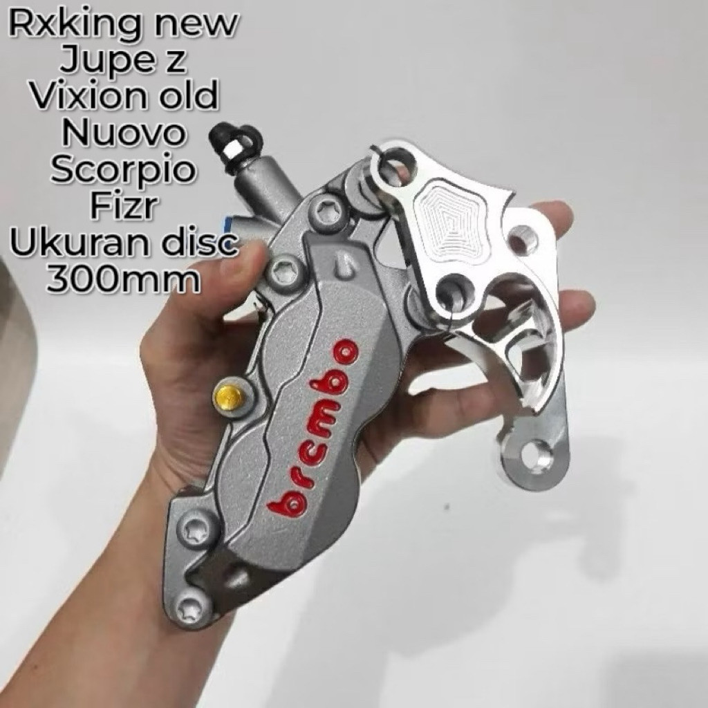 4 PISTON BIG POT CALIPER PLUS MOTORCYCLE BRACKET NUOVO FINO 125 RX KING VIXION FIZR DISK ขนาด 220 มม